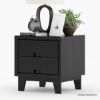 Picture of Modern Simplicity Mocha Solid Wood 2-Drawer Nightstand
