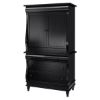 Picture of Midnight Empire Solid Wood Bombe Black Bedroom Armoire With Drawers