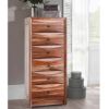Picture of Modern Pioneer Rustic Solid Wood 6 Drawer Bedroom Tall Dresser Chest