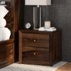 Picture of Modern Pioneer Solid Wood 2 Drawer Nightstand