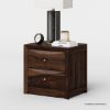Picture of Modern Pioneer Solid Wood 2 Drawer Nightstand