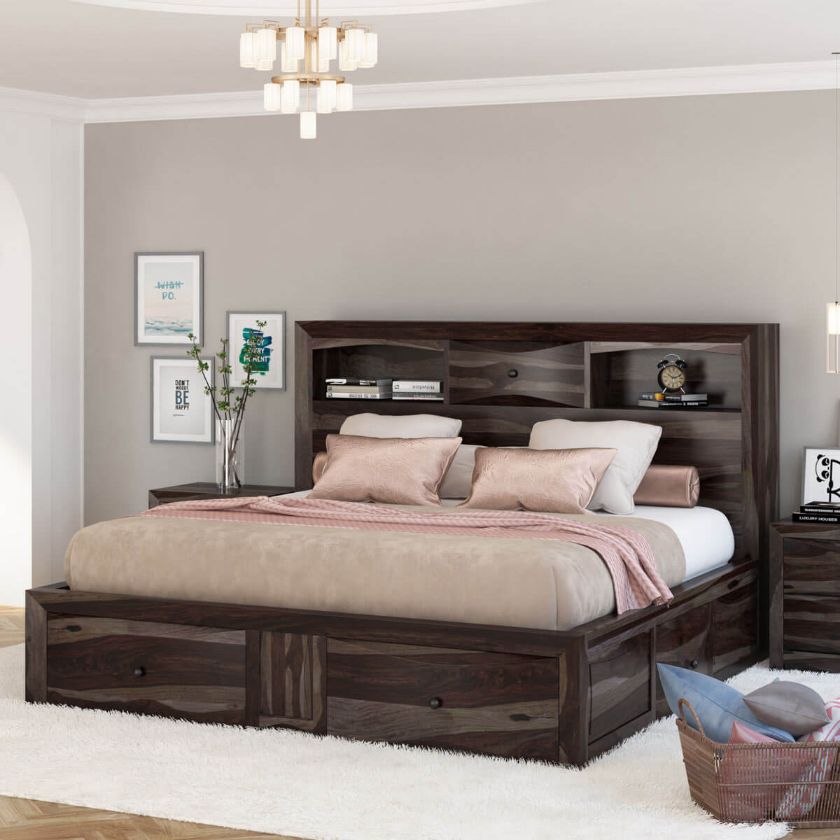 Picture of Modern Pioneer Solid Wood Storage Captains Bed
