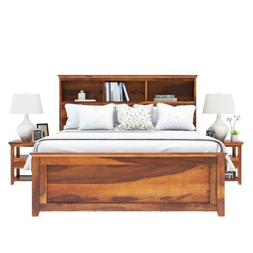 Mission Modern Wooden Storage Bedroom Set | King - Queen - Full Size