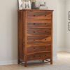 Picture of Mission Modern Solid Wood 6 Drawer Bedroom Tall Dresser