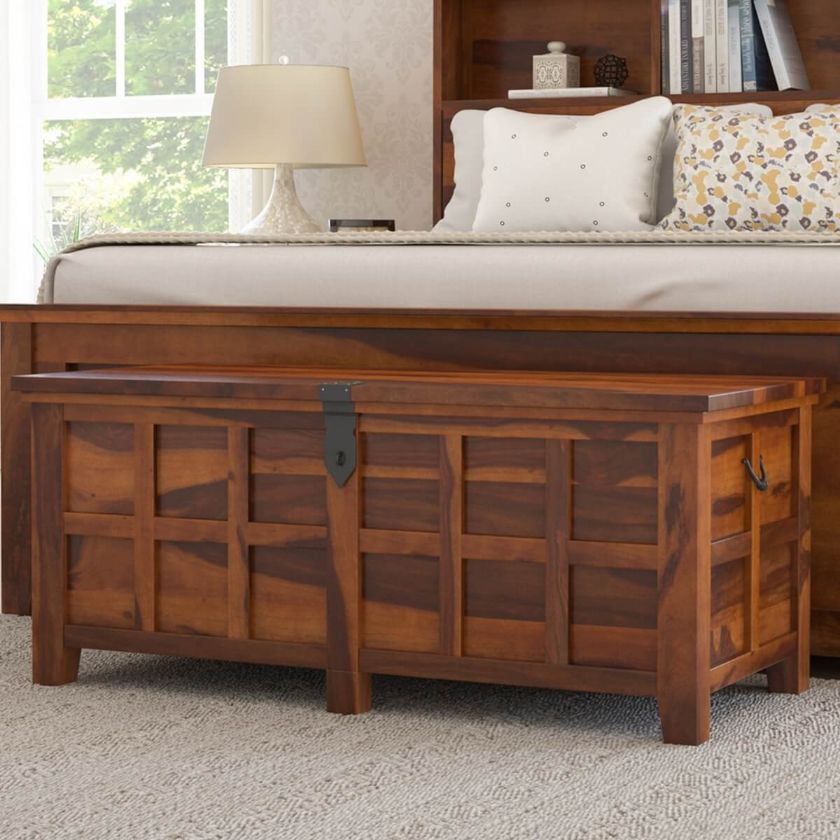 Picture of Mission Modern Solid Wood Standing Bedroom Trunk Chest