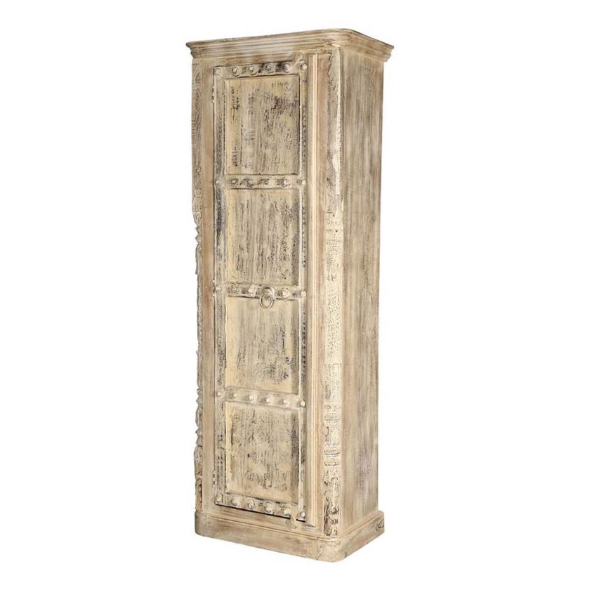 Picture of Ozona Distressed Rustic Solid Reclaimed Wood Tall Narrow Armoire