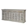 Picture of Belize Winter White Cathedral Mango Wood Extra Long Sideboard Cabinet