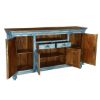 Picture of Handcrafted Mango Wood 2 Drawer Large Blue Credenza