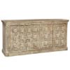 Picture of Winter White Gothic Gates Reclaimed Wood Extra Long Sideboard Cabinet