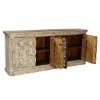 Picture of Winter White Gothic Gates Reclaimed Wood Extra Long Sideboard Cabinet