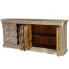 Picture of Winter White Gothic Gates Reclaimed Wood Extra Long Sideboard Cabinet