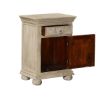 Picture of Corbeil Rustic Reclaimed Wood Single Door 1 Drawer Nightstand