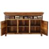Picture of Tangier Mosaic Rustic Reclaimed Wood 4 Drawer Large Sideboard Cabinet