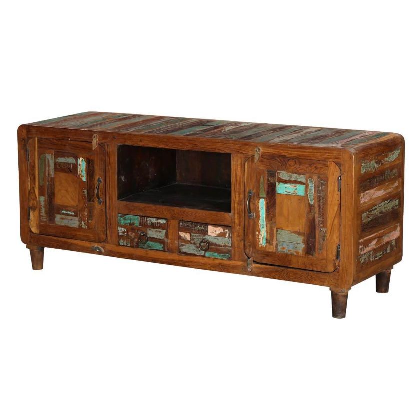 Picture of Tangier 59" Mosaic 2-Door Solid Wood Rustic Media Console Furniture