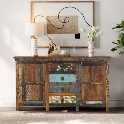 Picture of Aurora Handcrafted Rustic Reclaimed Wood Sideboard with Drawer