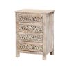 Picture of Winter Snow Garden Mango Wood 4-Drawer Nightstand