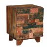 Picture of Rainbow Conch Carving Wooden Tile Reclaimed Wood 2 Drawer Nightstand