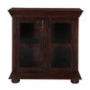 Picture of 4-Square Windows Mango Wood Standing TV Console Display Cabinet