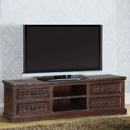 Picture of Traditional Tudor Mango Wood 67” TV Console Media Island
