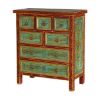 Picture of Green Garden Hand Painted Mango Wood Chest of 7 Drawers