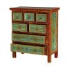 Picture of Green Garden Hand Painted Mango Wood Chest of 7 Drawers