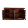 Picture of Willamette Dark Brown Rustic Solid Wood 4 Door Large Buffet Cabinet