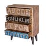 Picture of Coonable Rustic Alphabet 4 Drawers Natural Wood Dressers 