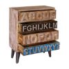 Picture of Coonable Rustic Alphabet 4 Drawers Natural Wood Dressers 