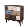 Picture of Rustic Colors Mango Wood Iron Standing 8 Drawer Accent Chest