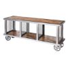 Picture of Roxborough 59" Rustic Industrial 3-Compartment Media Console Cabinet