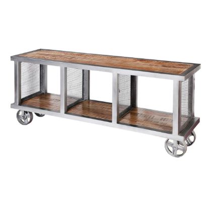 Picture of Roxborough 59" Rustic Industrial 3-Compartment Media Console Cabinet
