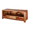 Picture of Willamette 59" Rosewood 3-Drawer Open Storage Media Console Cabinet