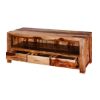 Picture of Willamette 59" Rosewood 3-Drawer Open Storage Media Console Cabinet