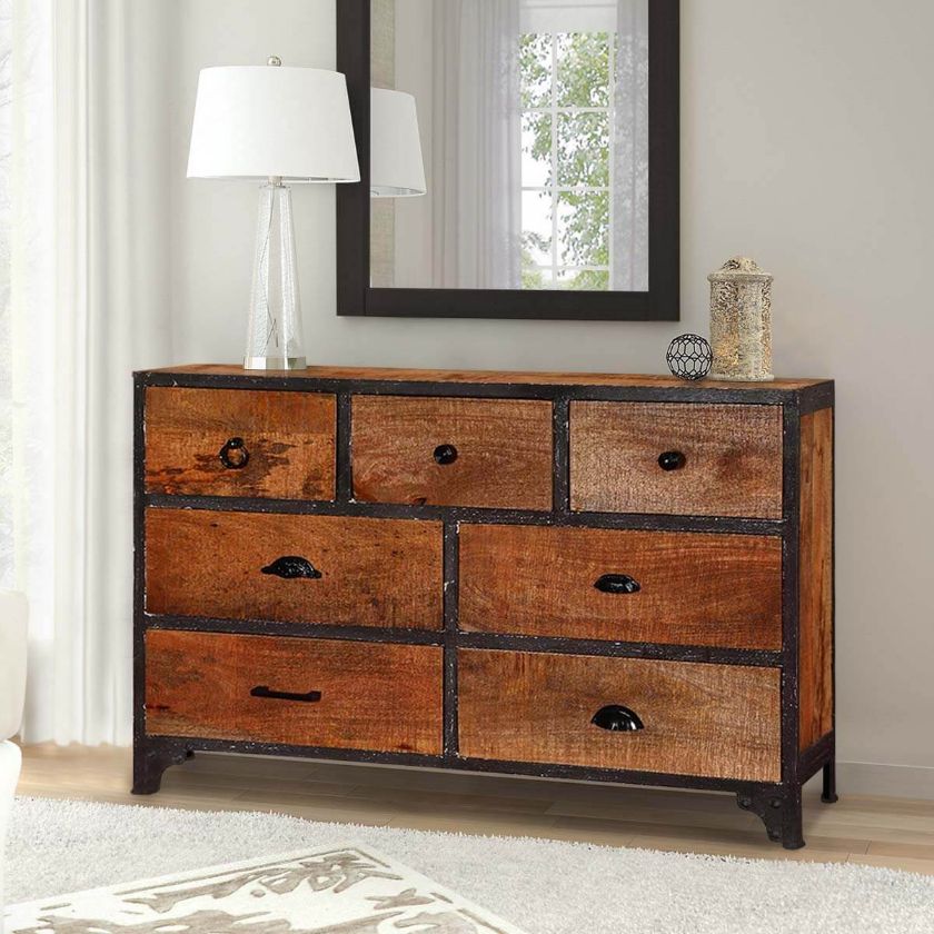 Picture of Noble Industrial Mango Wood 7 Drawer Standard Horizontal Dresser