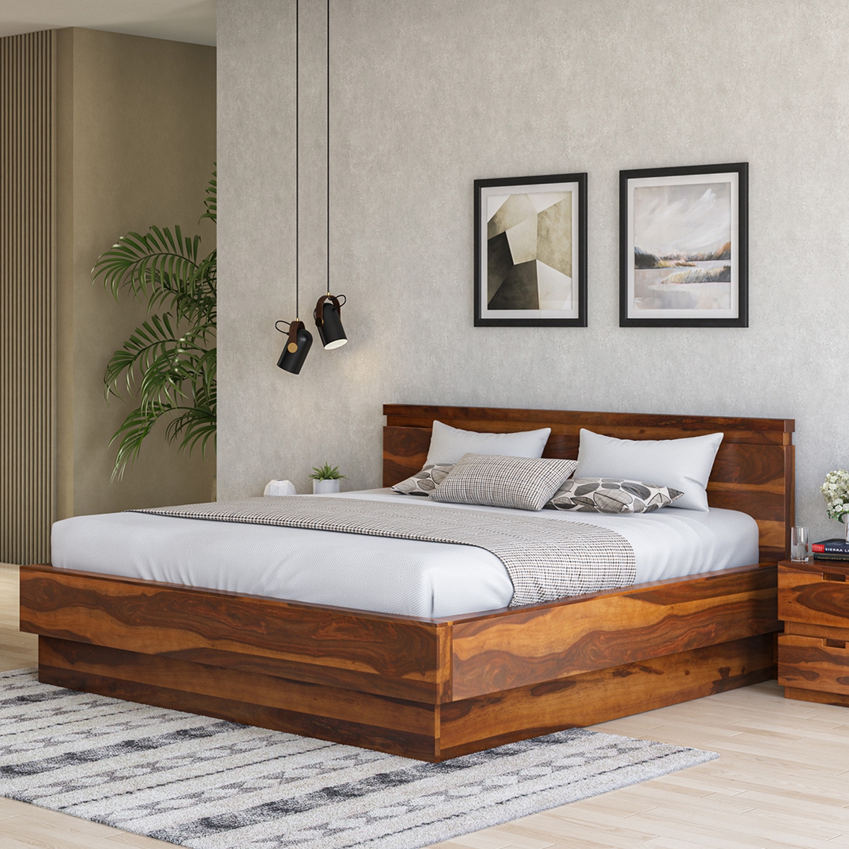 Modern Custom Bed Frame  Available in King, Queen & Full Size.