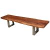 Picture of Natural Edge Acacia Wood & Steel 77” Bench