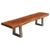 Picture of Natural Edge Acacia Wood & Steel 77” Bench