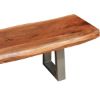 Picture of Natural Edge Acacia Wood & Steel 77” Bench