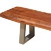 Picture of Natural Edge Acacia Wood & Steel 77” Bench