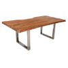 Picture of Natural 78" Acacia Wood & Steel Base Live Edge Dining Table