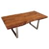 Picture of Natural 78" Acacia Wood & Steel Base Live Edge Dining Table