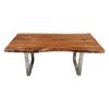 Picture of Natural 78" Acacia Wood & Steel Base Live Edge Dining Table