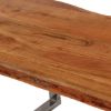 Picture of Natural 78" Acacia Wood & Steel Base Live Edge Dining Table