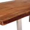 Picture of Natural 78" Acacia Wood & Steel Base Live Edge Dining Table