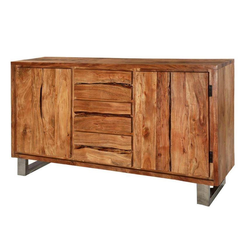 Picture of Modern Pioneer Acacia Wood Live Edge 3 Drawer Large Sideboard