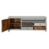 Picture of Mexico Sleek Mango Wood Grey TV Stand Media Console With 4 Drawers