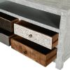 Picture of Mexico Sleek Mango Wood Grey TV Stand Media Console With 4 Drawers
