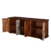 Picture of Riviera Rustic Mango Wood TV Stand with Cabinet Shelves