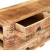 Picture of Rustic Industrial Mango Wood 6 Drawers Bedroom Dresser With Wheels