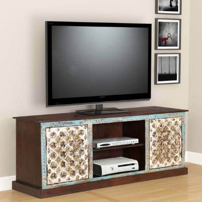 Picture of Cincinnati Intricate Handcrafted Wide Accent Media Console Cabinet